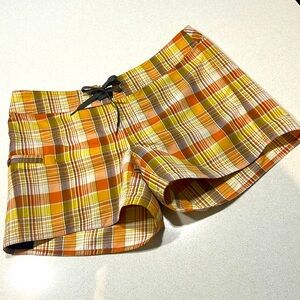Patagonia Water Girl plaid swim board shorts.  Size 6.  Excellent condition.